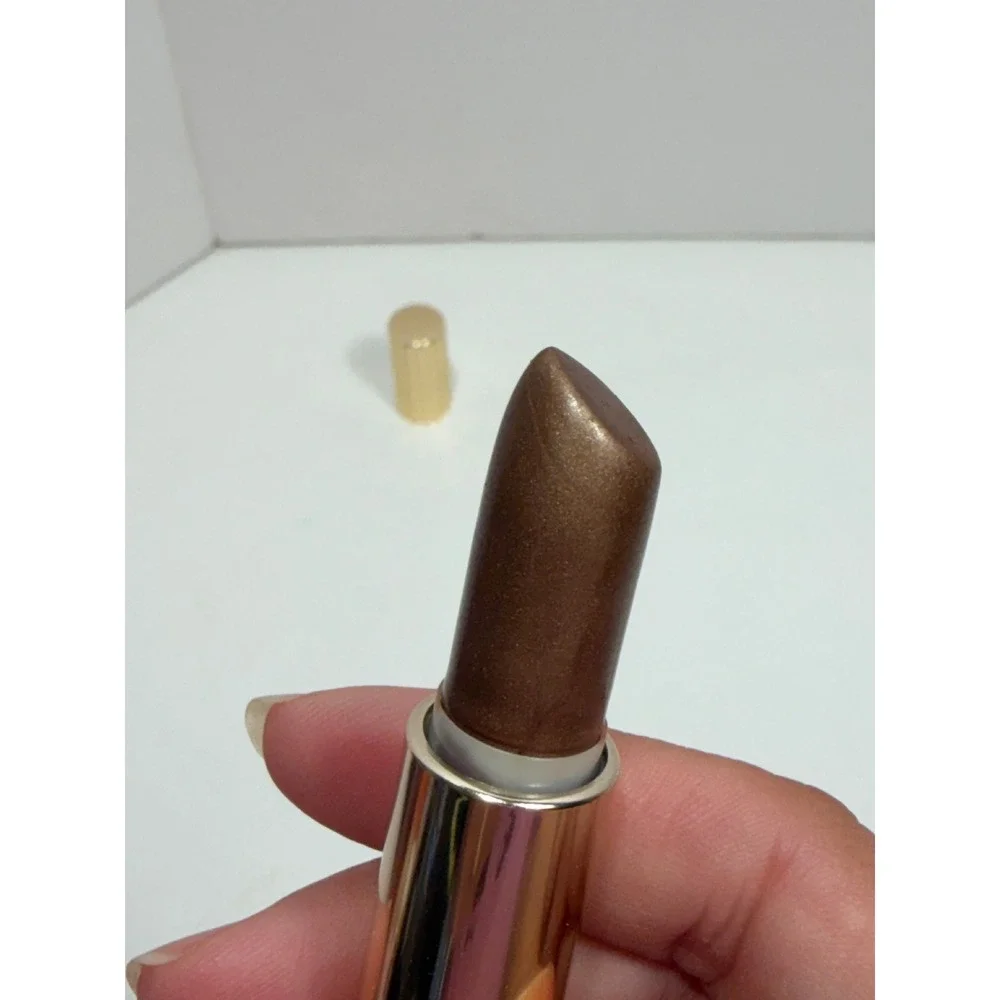 Estee Lauder All-Day Lipstick Alfresco Brick Vintage Gold Fluted Tube Brown